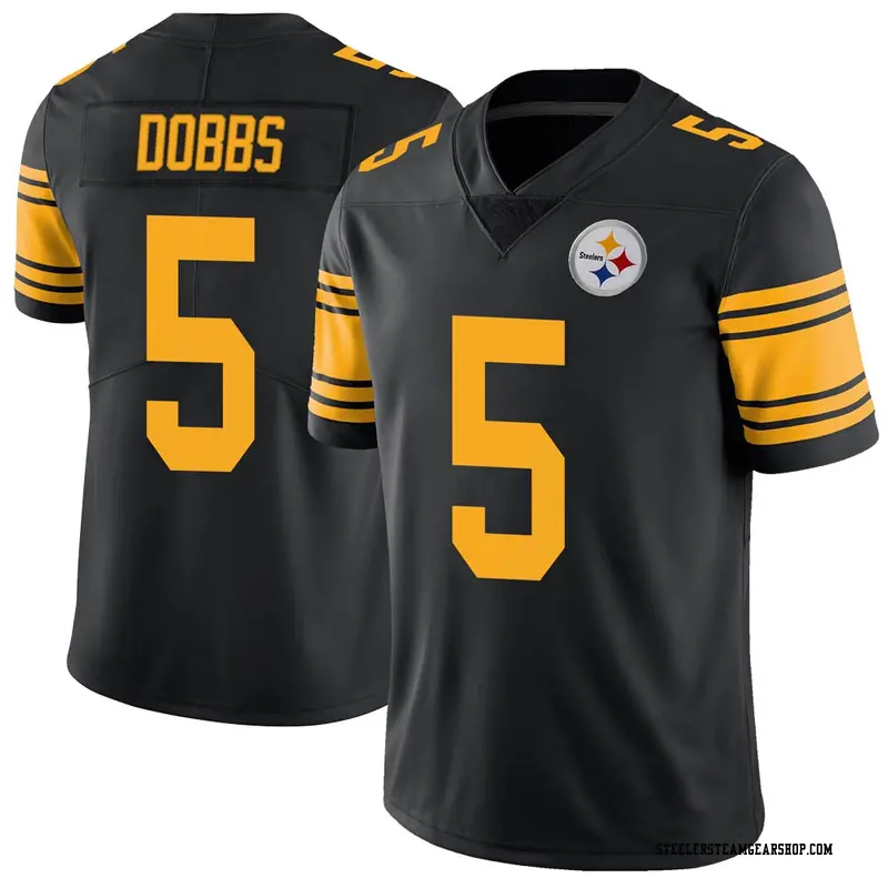 Men's Pittsburgh Steelers Joshua Dobbs Black Limited Color Rush Jersey By Nike