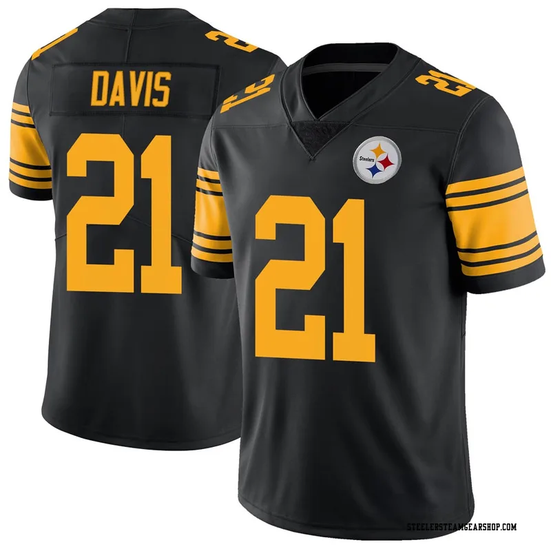 Steelers all black color rush jersey clearance