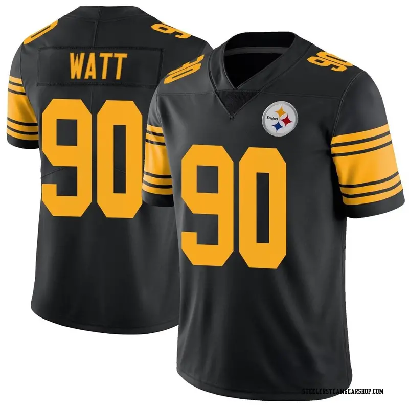 Men's Pittsburgh Steelers T.J. Watt Black Limited Color Rush Jersey By Nike