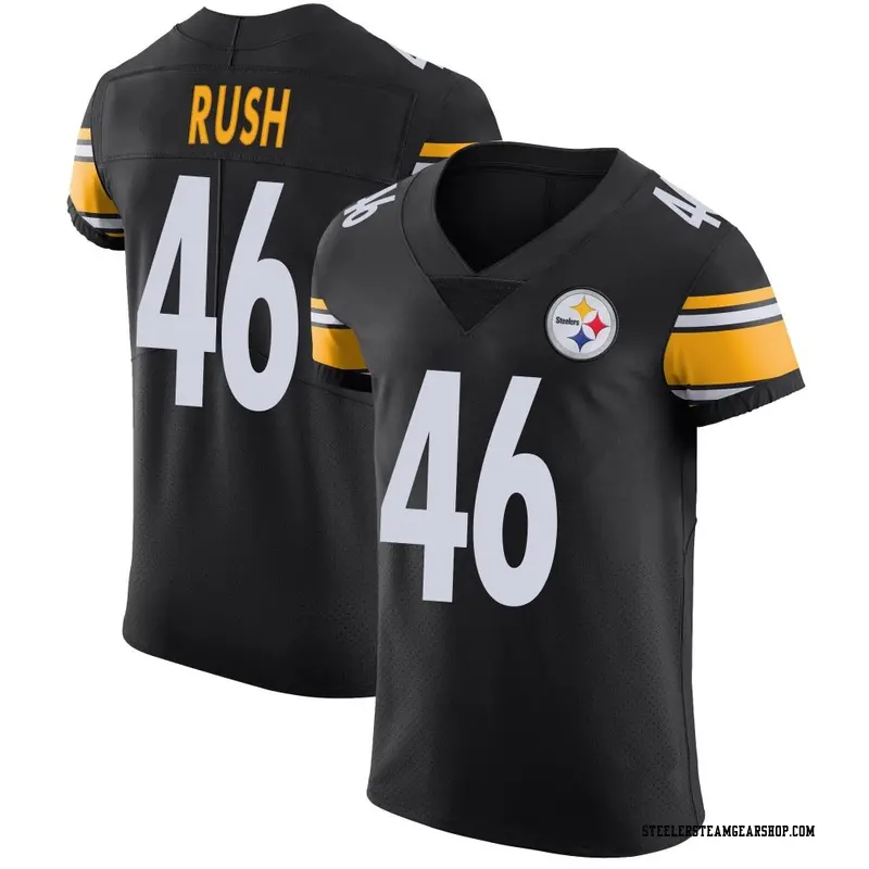 Men's Pittsburgh Steelers Thomas Rush Black Elite Team Color Vapor Untouchable Jersey By Nike