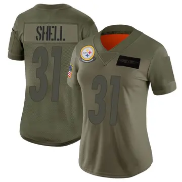 Women's Pittsburgh Steelers Donnie Shell Camo Limited 2019 Salute to Service Jersey By Nike