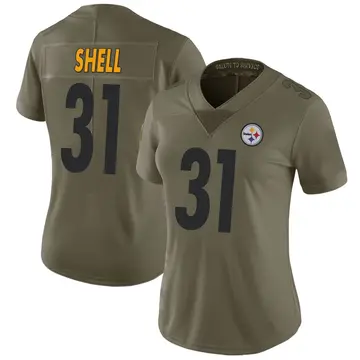 Women's Pittsburgh Steelers Donnie Shell Green Limited 2017 Salute to Service Jersey By Nike