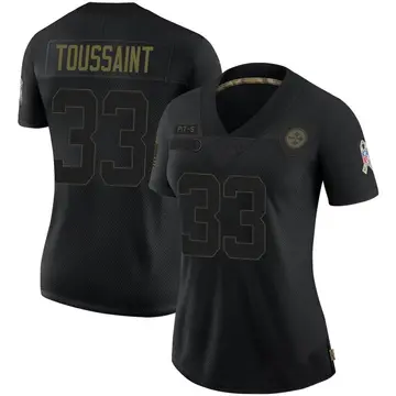 Women's Pittsburgh Steelers Fitzgerald Toussaint Black Limited 2020 Salute To Service Jersey By Nike