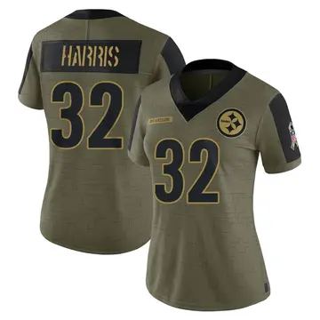 Women's Pittsburgh Steelers Franco Harris Olive Limited 2021 Salute To Service Jersey By Nike