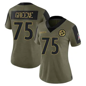 Women's Pittsburgh Steelers Joe Greene Olive Limited 2021 Salute To Service Jersey By Nike