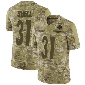 Youth Pittsburgh Steelers Donnie Shell Camo Limited 2018 Salute to Service Jersey By Nike
